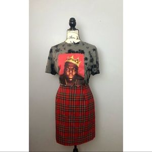 Vintage, Plaid, Mini, Pencil skirt,